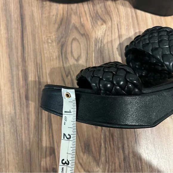 Anthropologie Seychelles Black Braided Platform Heeled Sandals - Picture 3 of 15